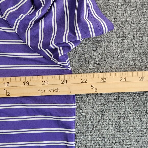 RLX Ralph Lauren Medium Purple Short Sleeve Striped Polo Golf Activewear Spandex - Picture 12 of 13